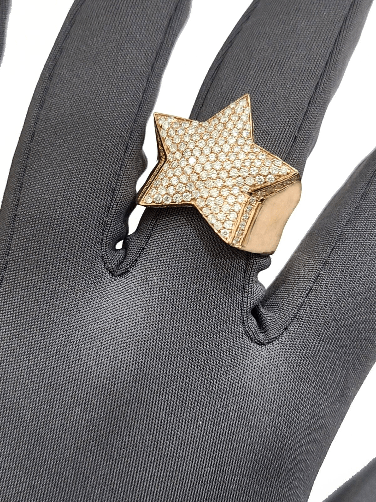 Real 14k Rose Gold Diamond Star Ring Band Genuine 1.62CT Diamonds 14kt Size 10 - GoldenlinQ